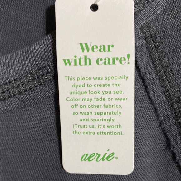 Aerie Gray Crew Neck Long Sleeve T-shirt NWT Size L - Picture 10 of 12